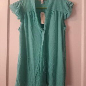 French Laundry Mint Colored Blouse for Women. Size Medium.